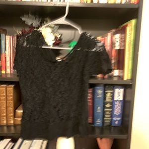 Black Lacey mesh top low back